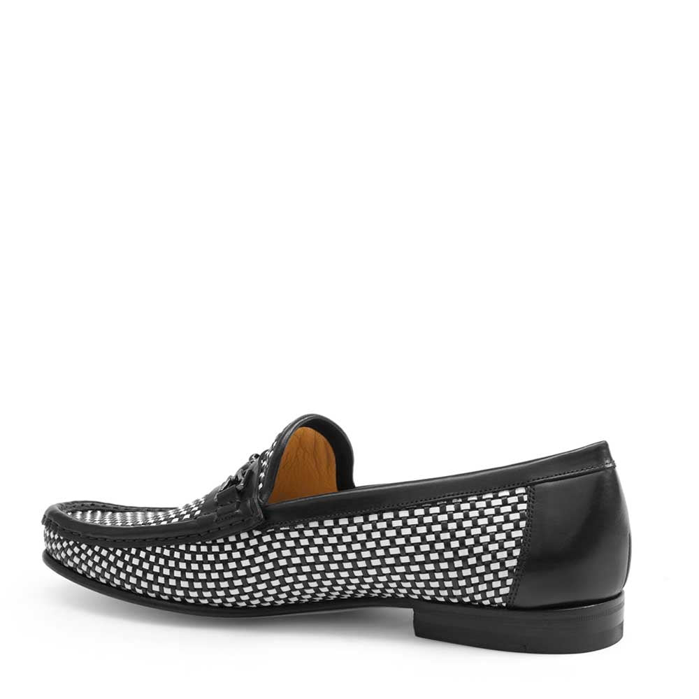 Mezlan Era Woven Loafers Black / White