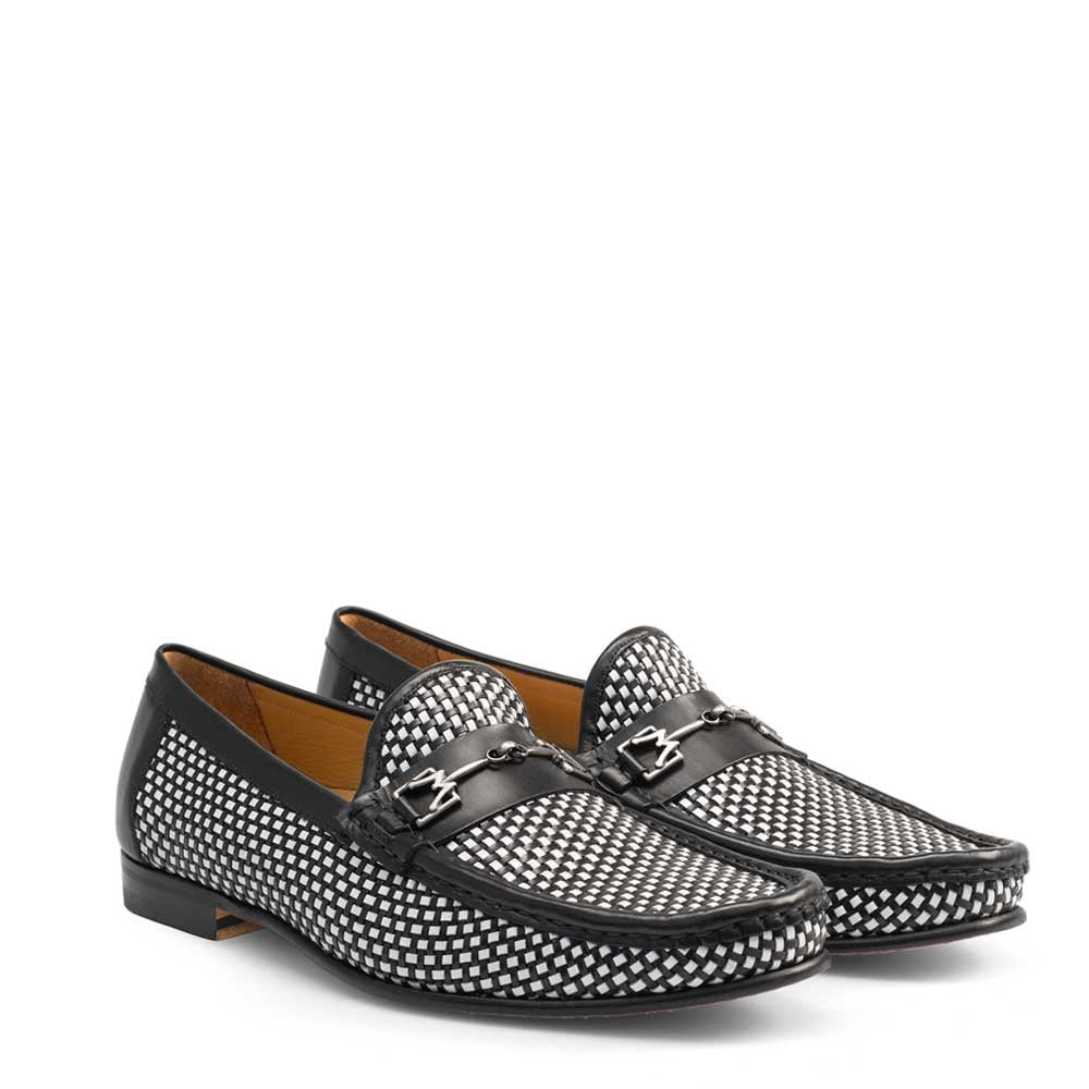Mezlan Era Woven Loafers Black / White