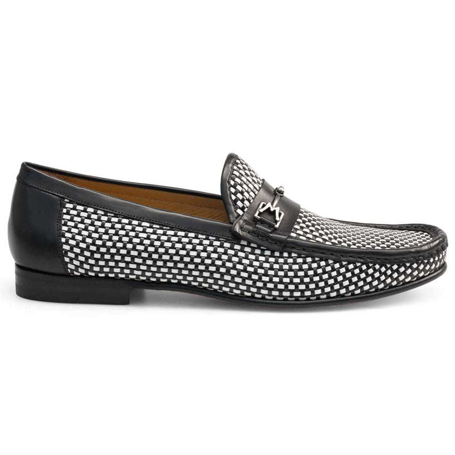 Mezlan Era Woven Loafers Black / White