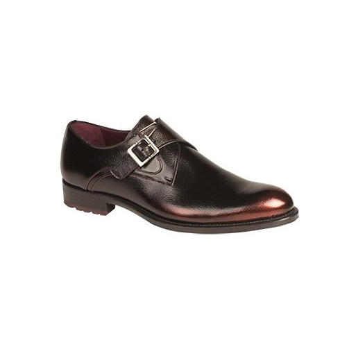 Mezlan Erbe Monk Strap Shoes Black / Burgundy Glow