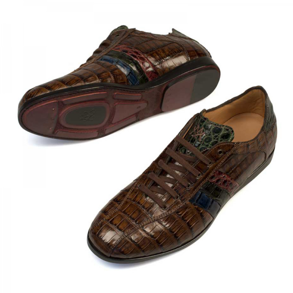 Mezlan Eros Crocodile Sneaker Brown Multi