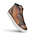 Mezlan Etched Hi-top Sneakers Cognac