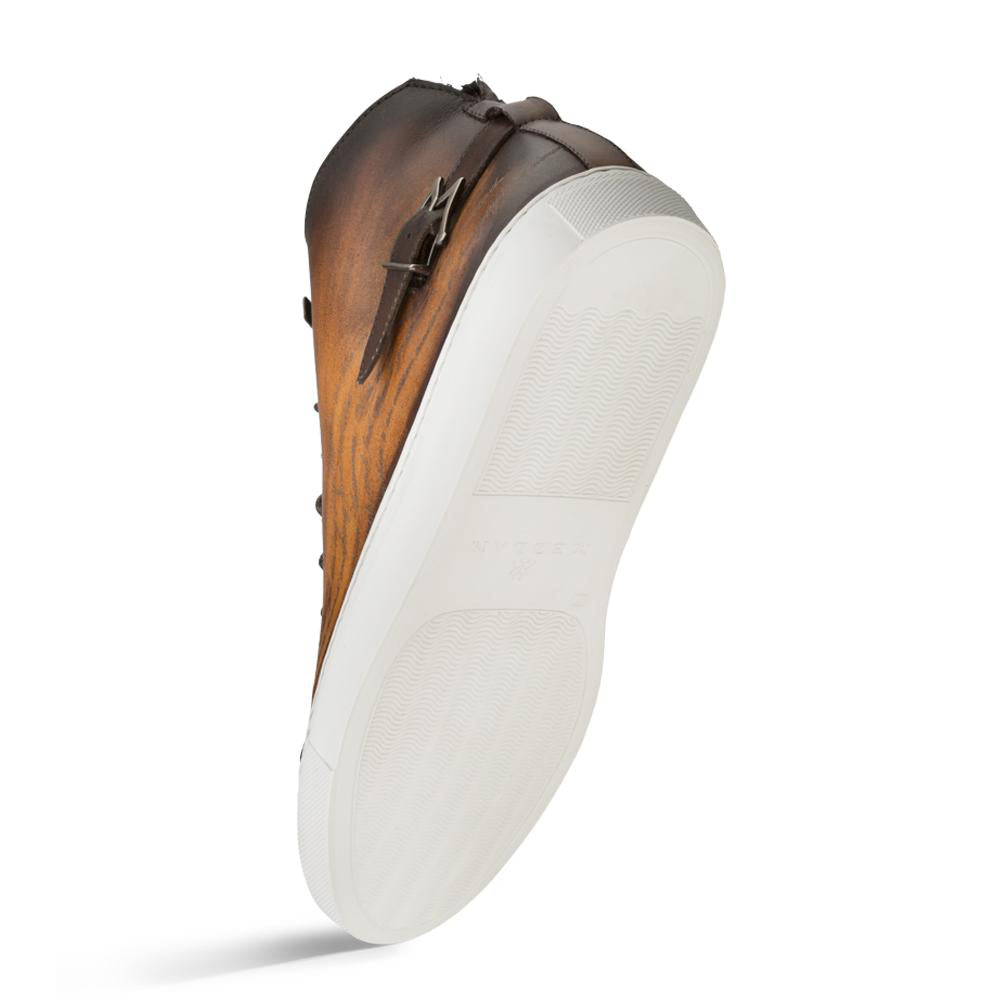Mezlan Etched Hi-top Sneakers Cognac