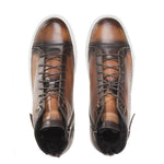 Mezlan Etched Hi-top Sneakers Cognac