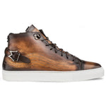 Mezlan Etched Hi-top Sneakers Cognac