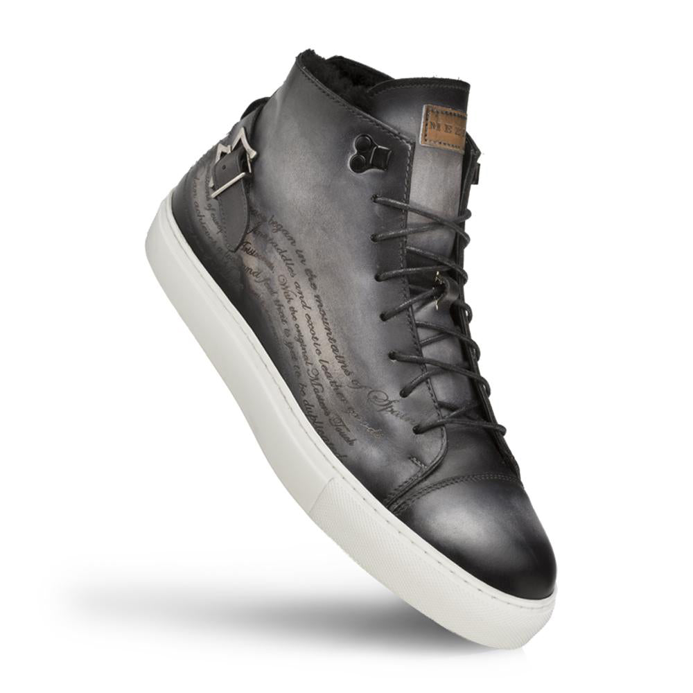 Mezlan Etched Hi-top Sneakers Grey