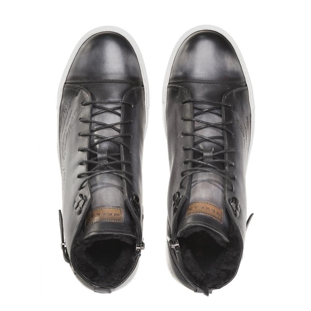 Mezlan Etched Hi-top Sneakers Grey