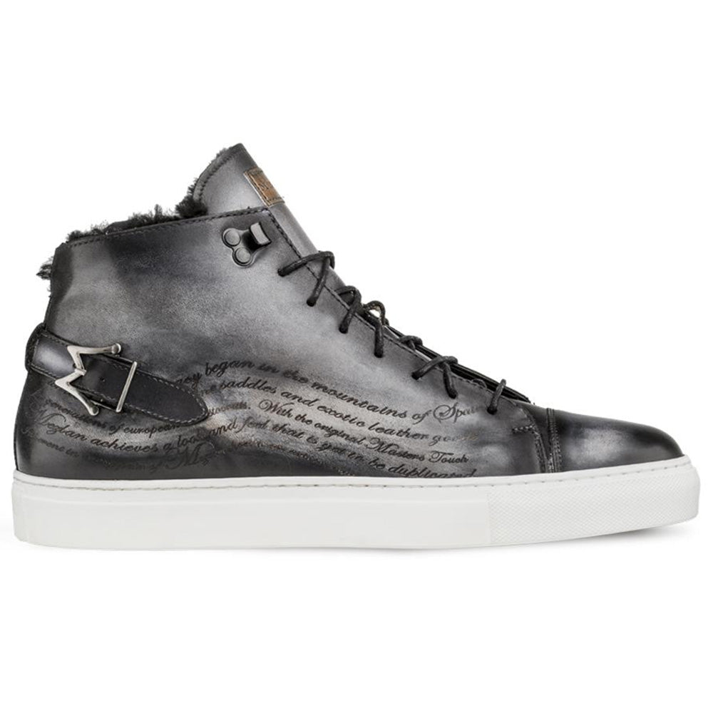 Mezlan Etched Hi-top Sneakers Grey