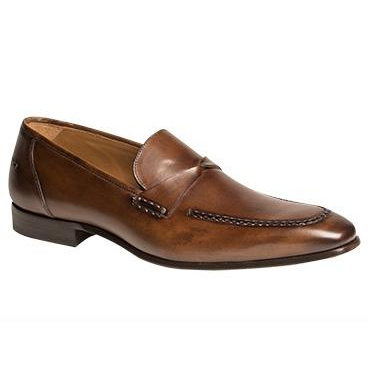 Mezlan Eugenio Cross Strap Loafers Cognac