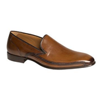 Mezlan Fabriano Burnished Calfskin Loafers Cognac