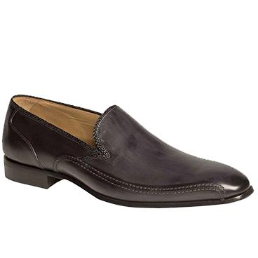 Mezlan Fabriano Burnished Calfskin Loafers Graphite