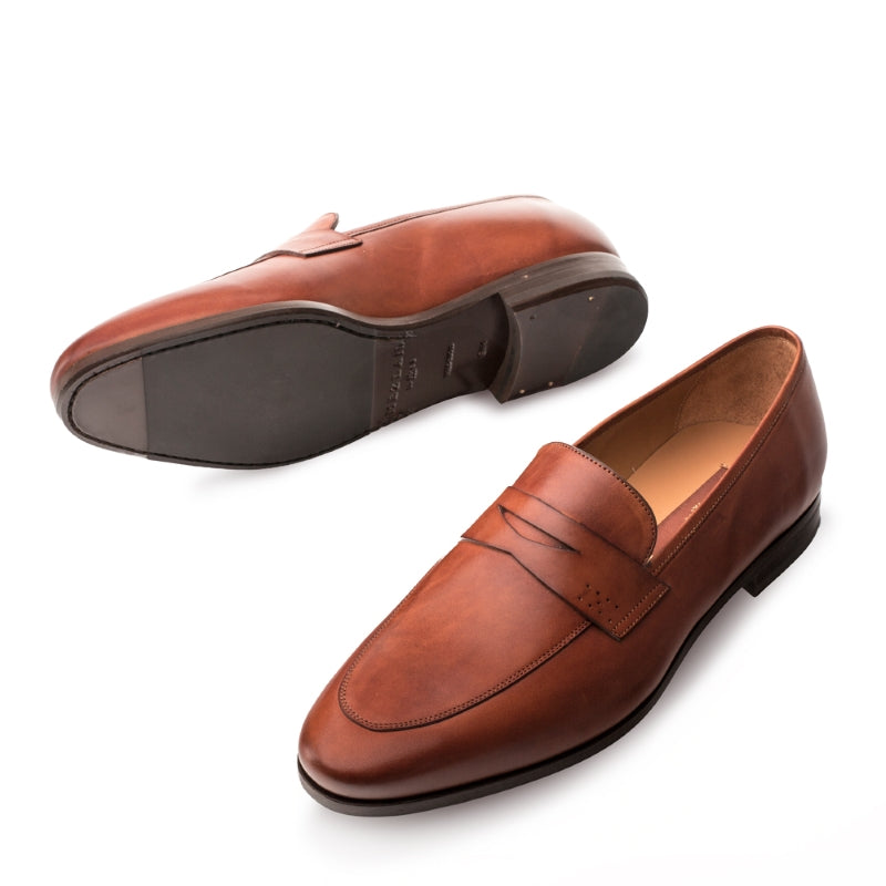 Mezlan Fabrizi Penny Loafers Cognac