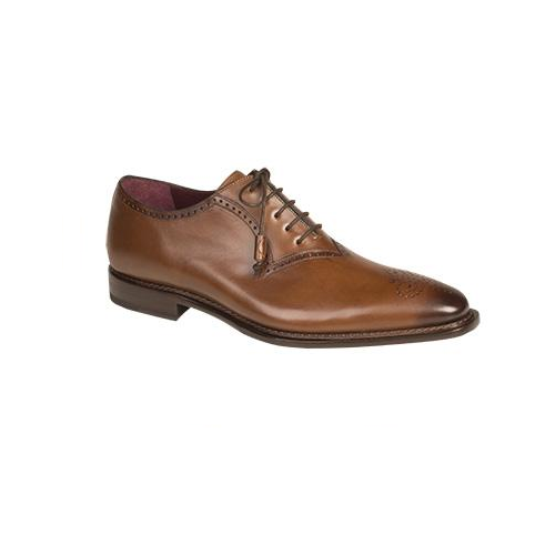 Mezlan Fano Medallion Toe Oxfords Cognac