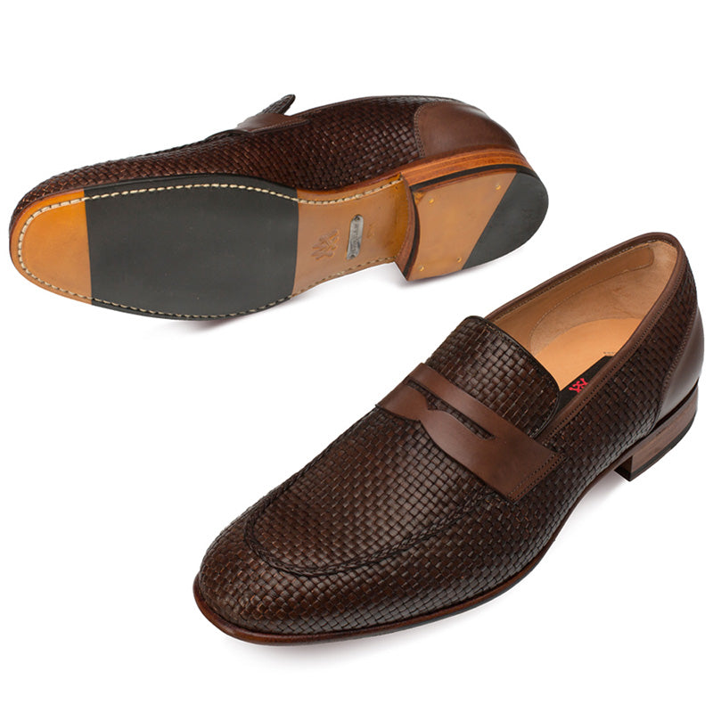 Mezlan Faro Woven Loafers Brown