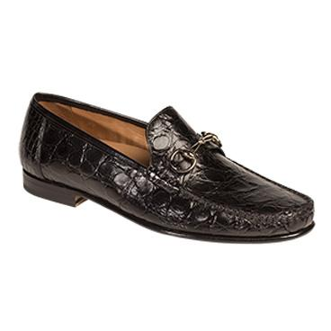 Mezlan Faustino Crocodile Bit Loafers Black