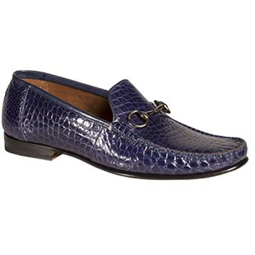 Mezlan Faustino Crocodile Bit Loafers Royal Blue