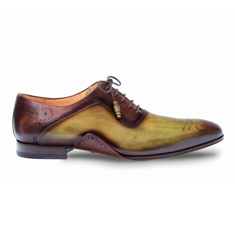 Mezlan Ferrara Oxford Shoes Olive / Dark Brown