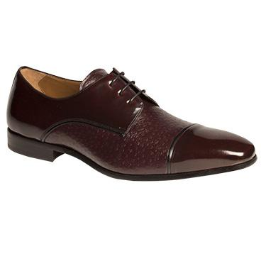 Mezlan Fini Peccary & Calfskin Cap Toe Shoes Burgundy