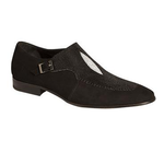 Mezlan Flecha Stingray Monk Strap Shoes Black