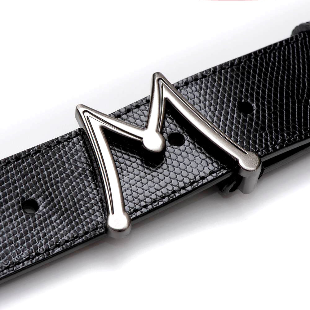 Mezlan Floating Icon Lizard Belt Black