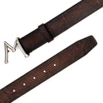 Mezlan Floating Icon Lizard Belt Cognac