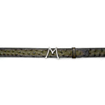 Mezlan Floating Icon Ostrich Belt Olive 