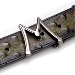 Mezlan Floating Icon Ostrich Belt Olive