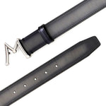 Mezlan Floating Icon Patina Belt Grey 