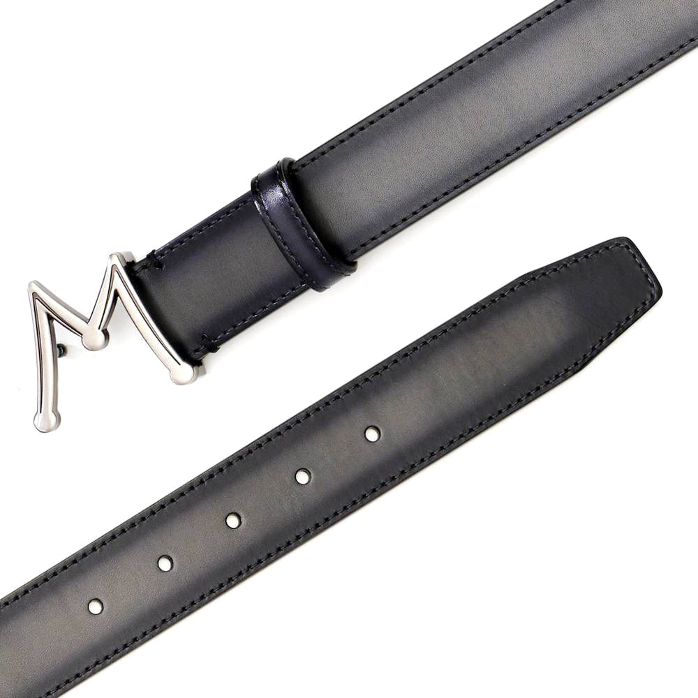 Mezlan Floating Icon Patina Belt Grey 