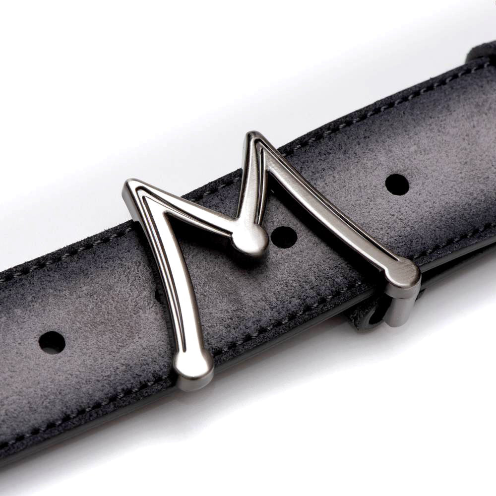 Mezlan Floating Icon Suede Belt Grey