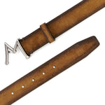 Mezlan Floating Icon Suede Belt Tan 