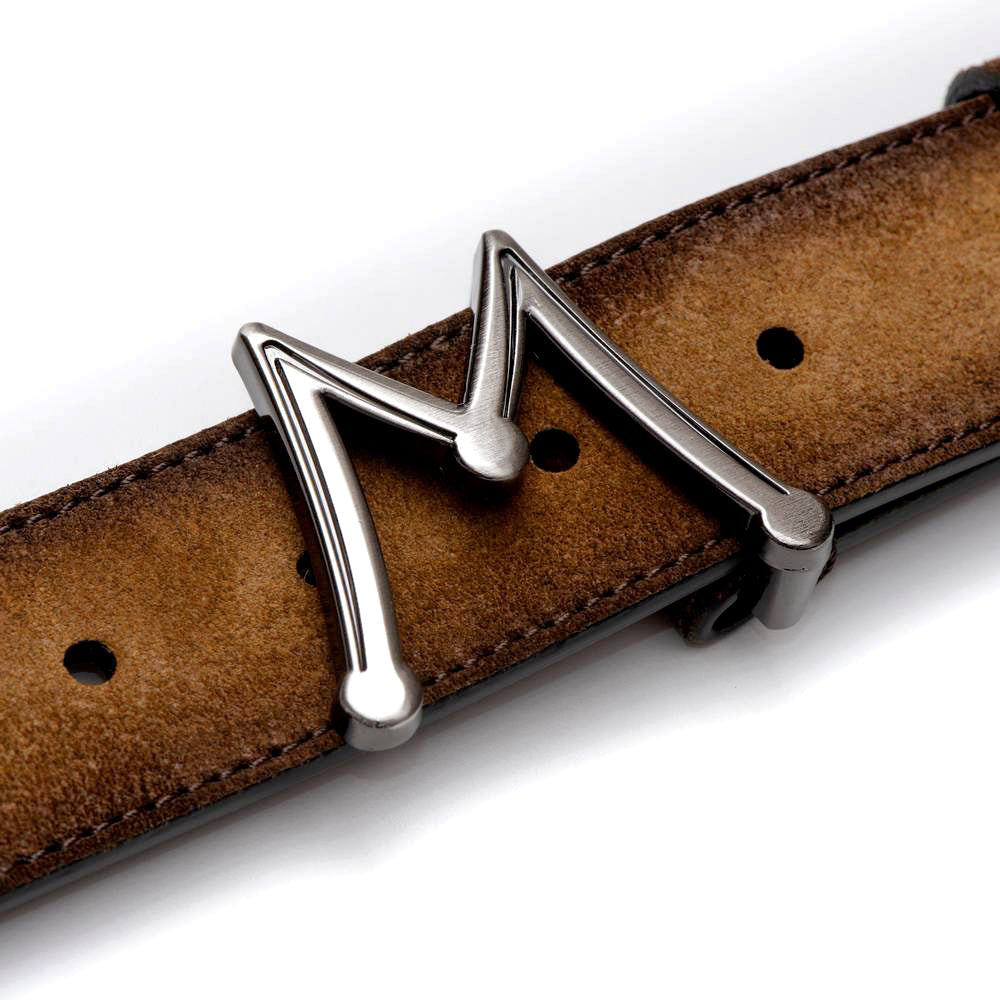 Mezlan Floating Icon Suede Belt Tan