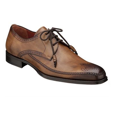 Mezlan Fontana Medallion Toe Shoes Cognac