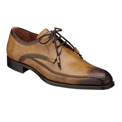 Mezlan Fontana Medallion Toe Shoes Mustard