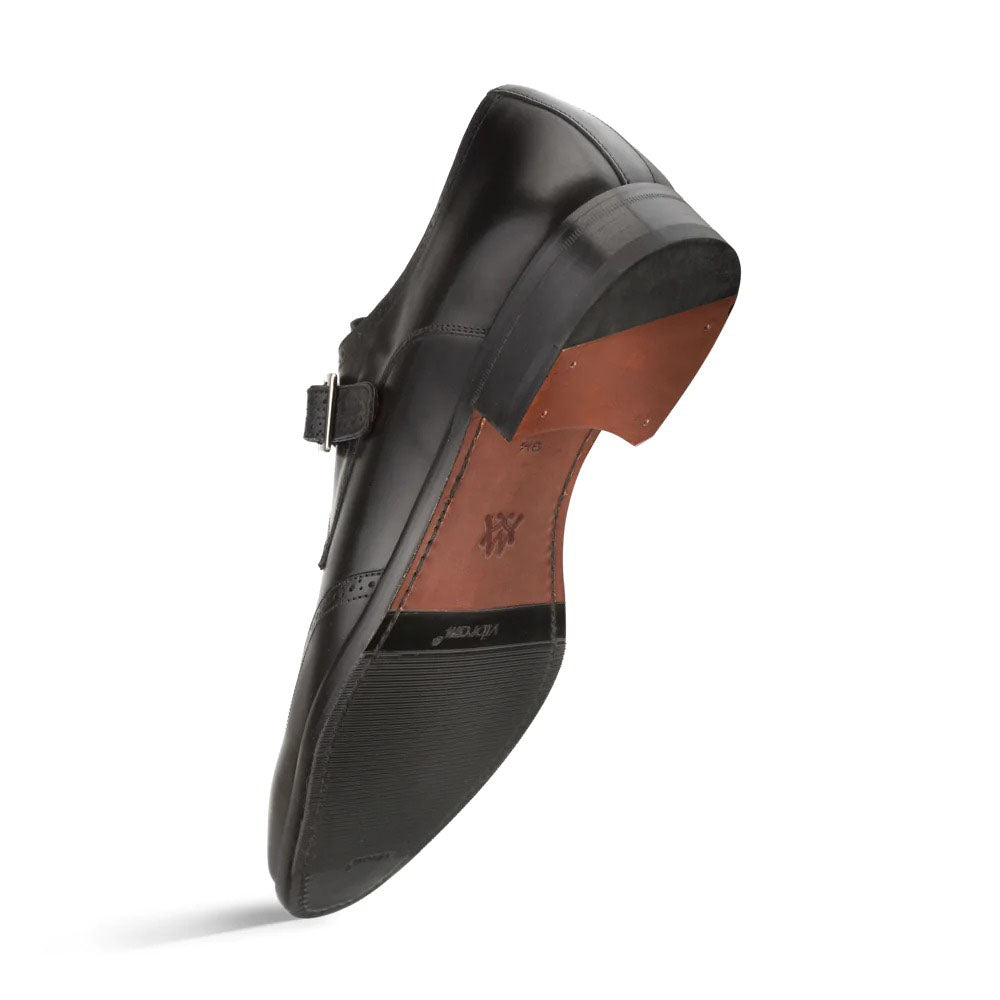 Mezlan Forest Wingtip Monkstrap Shoes Black (9268)