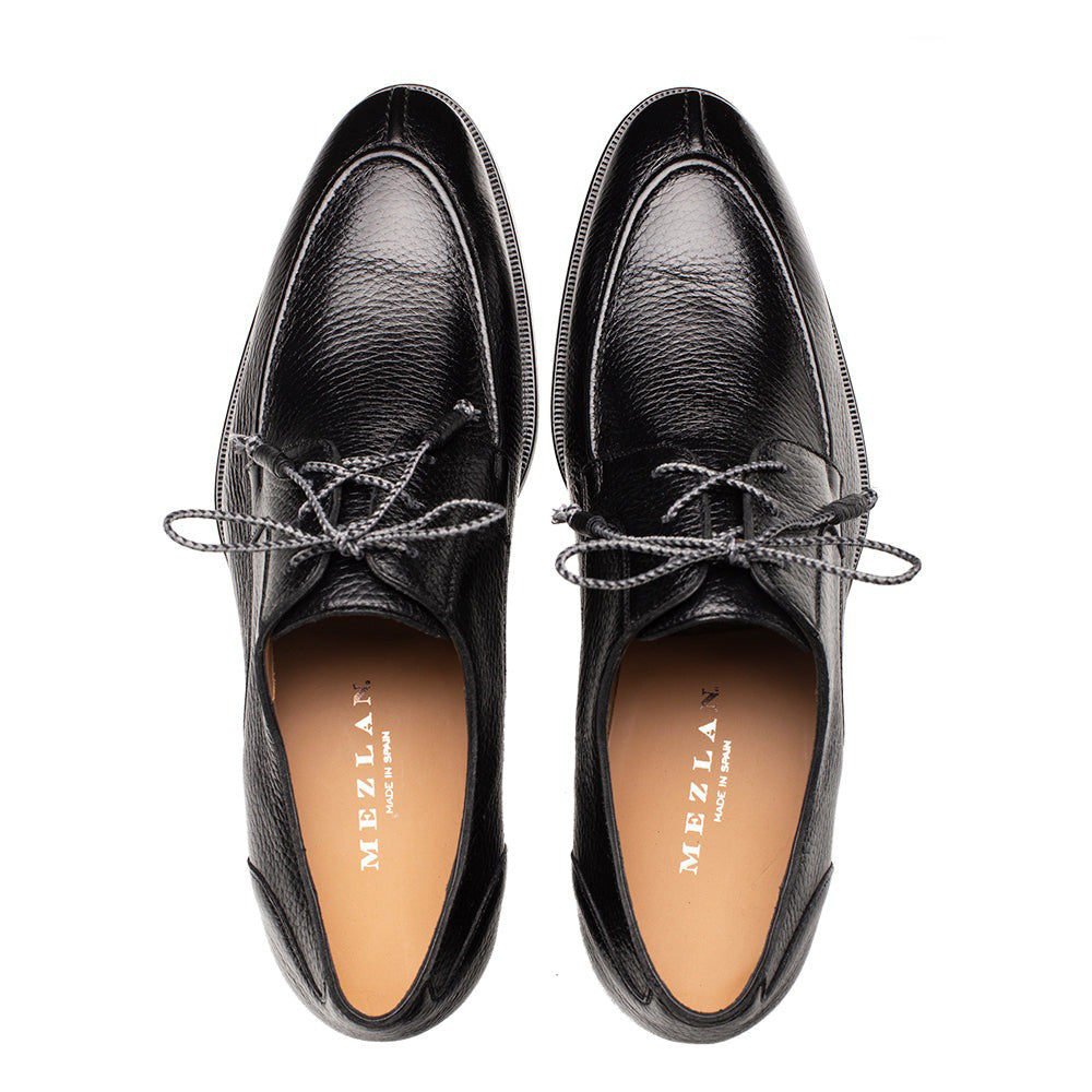 Mezlan Fratello Deerskin Split-toe Lace-up Derby Black (20937)