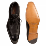 Mezlan Freeport Calfskin Deerskin Shoes Black