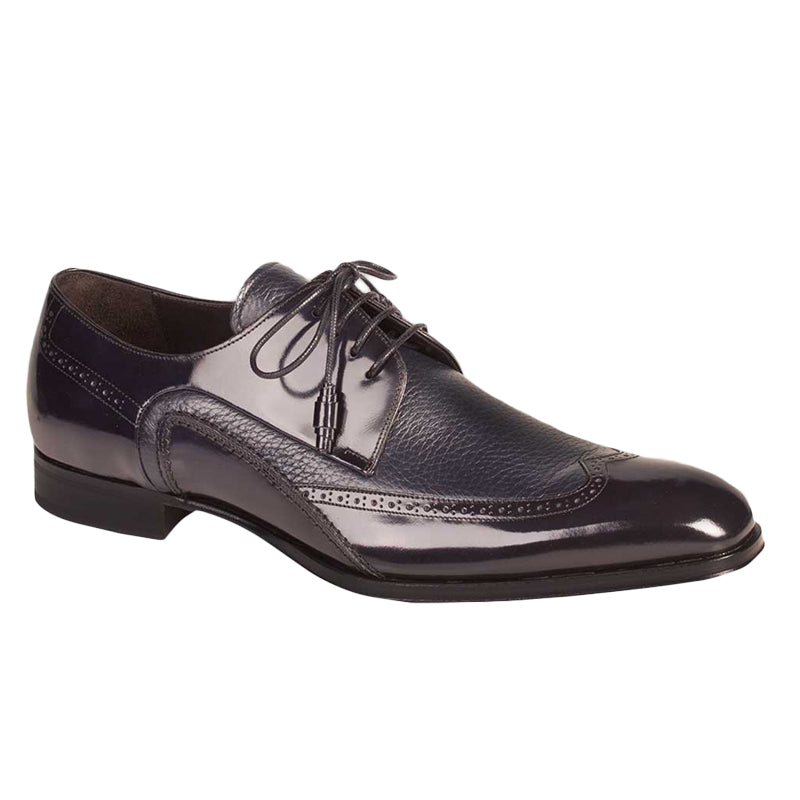 Mezlan Freeport Calfskin Deerskin Shoes Blue