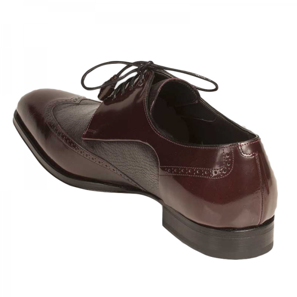 Mezlan Freeport Calfskin Deerskin Shoes Burgundy