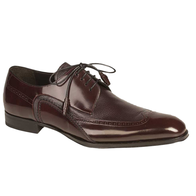 Mezlan Freeport Calfskin Deerskin Shoes Burgundy