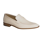 Mezlan Fresco Calfskin Penny Loafers Bone