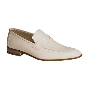 Mezlan Fresco Calfskin Penny Loafers Bone