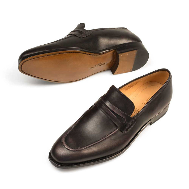 Mezlan G103 Calfskin Penny Loafer Graphite