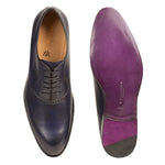 Mezlan G105 Calfskin Bal Oxfords Blue