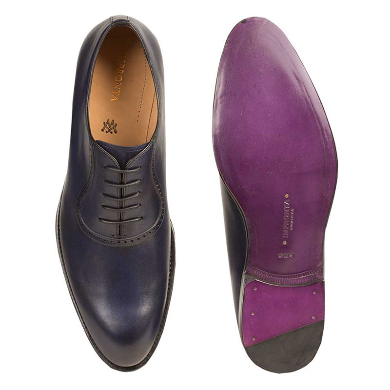 Mezlan G105 Calfskin Bal Oxfords Blue