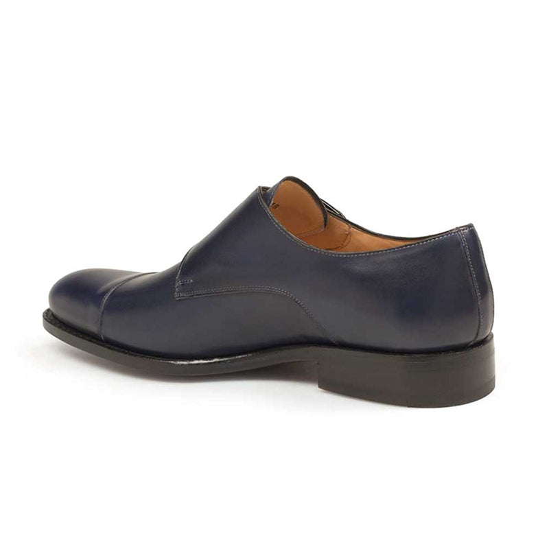 Mezlan G109-1 Calfskin Monkstrap Shoes Blue