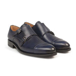 Mezlan G109-1 Calfskin Monkstrap Shoes Blue