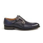 Mezlan G109-1 Calfskin Monkstrap Shoes Blue