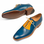 Mezlan G114 Oxford Shoes Blue / Tan