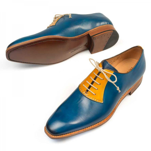 Mezlan G114 Oxford Shoes Blue / Tan